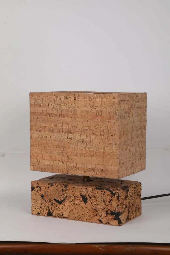 Square Shaped Cork Table Lamp