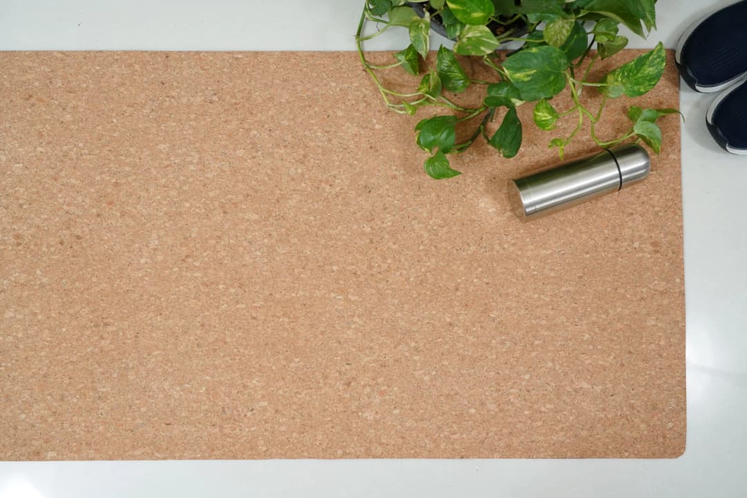 Yoga Mat Cork Fabric with EVA