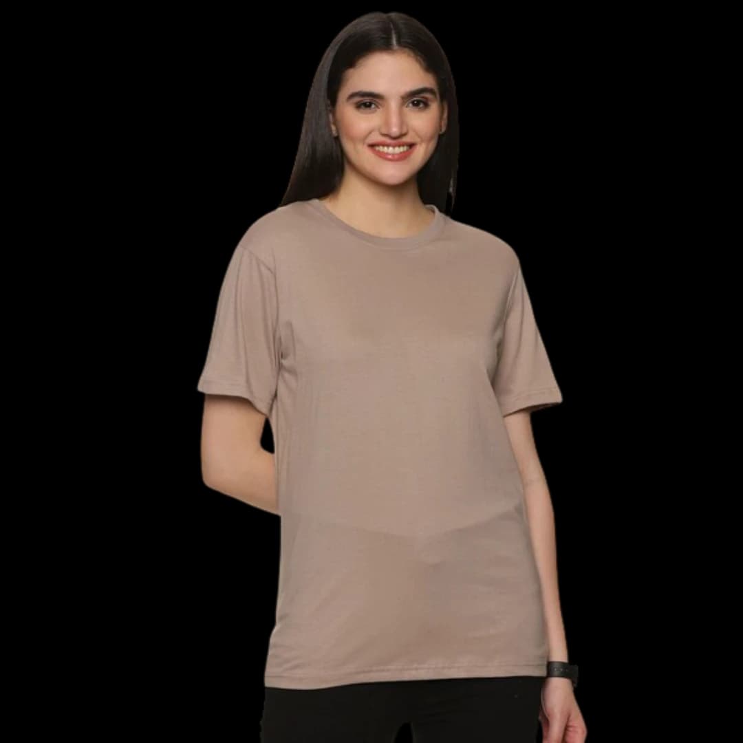 Biege Round Neck T-Shirt