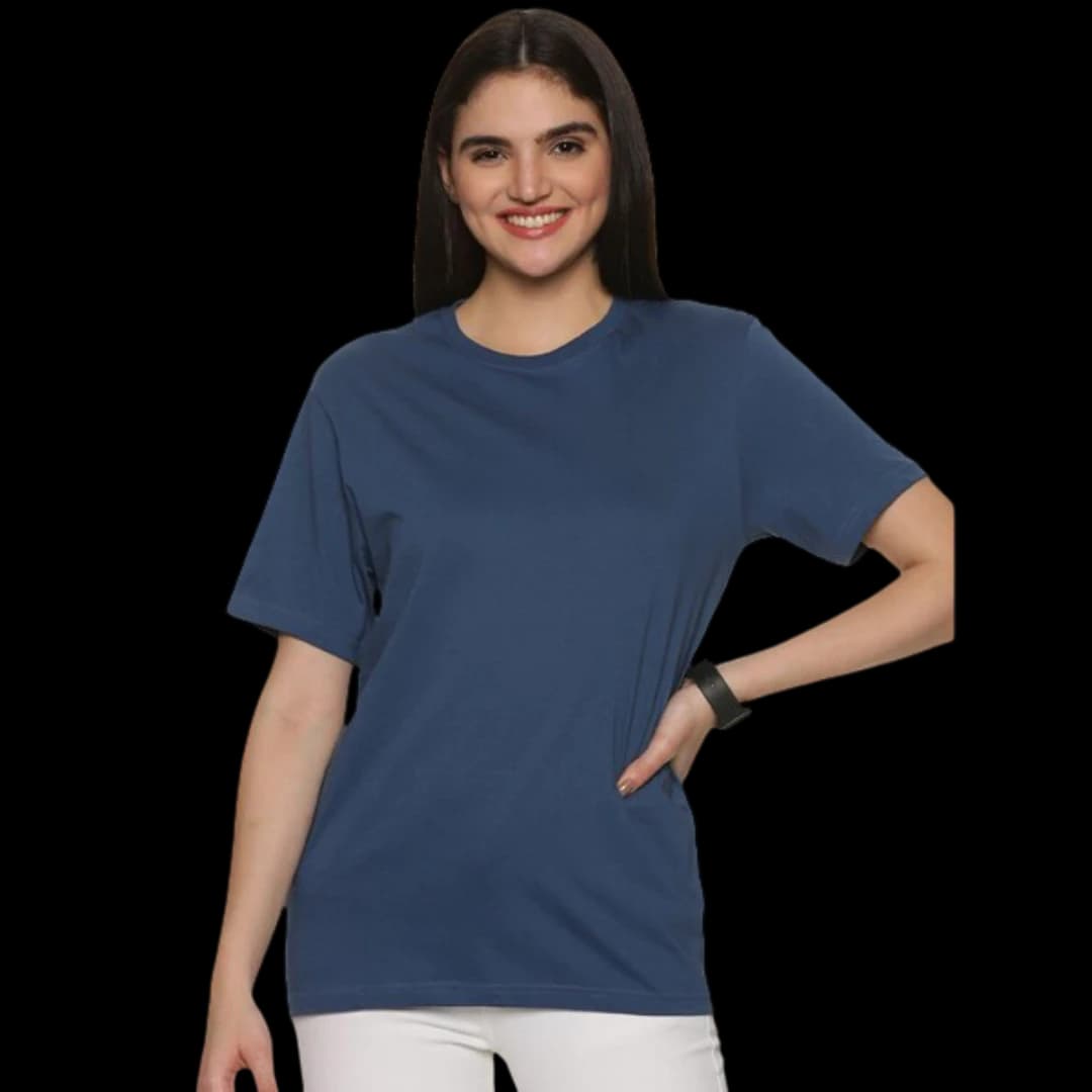 Dark Blue Round Neck T-Shirt