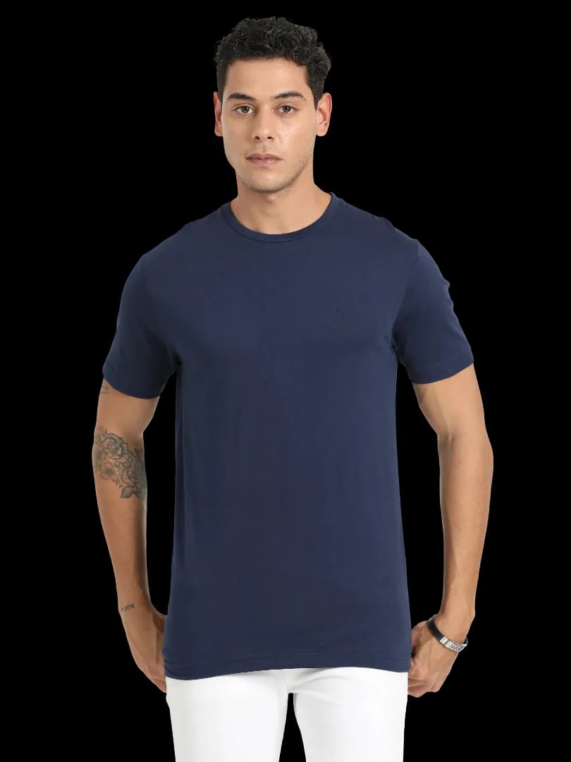 Navy Blue Round Neck T-Shirt