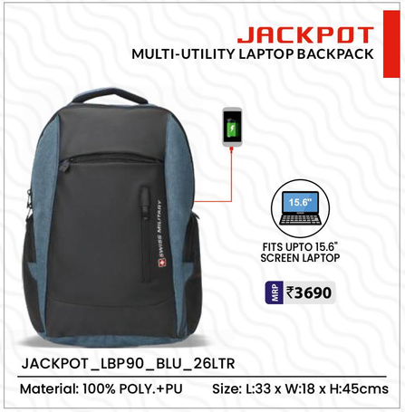 Swiss Military JACKPOT Multi-Utility Laptop Backpack by Swiss Military — Diwali 2026 catalogue, page 12