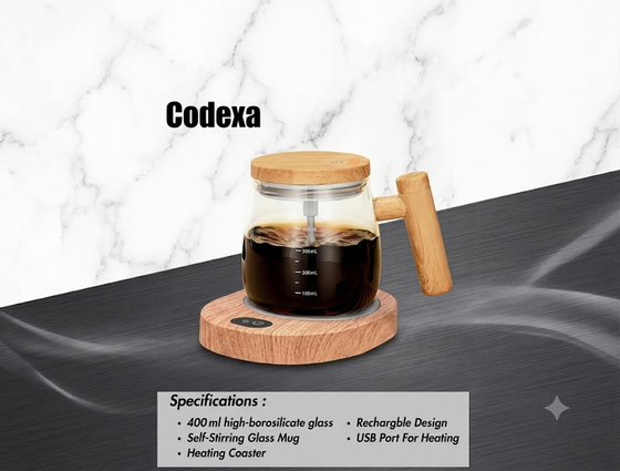 Codexa Self-Stirring Glass Mug — Diwali 2026 catalogue, page 14