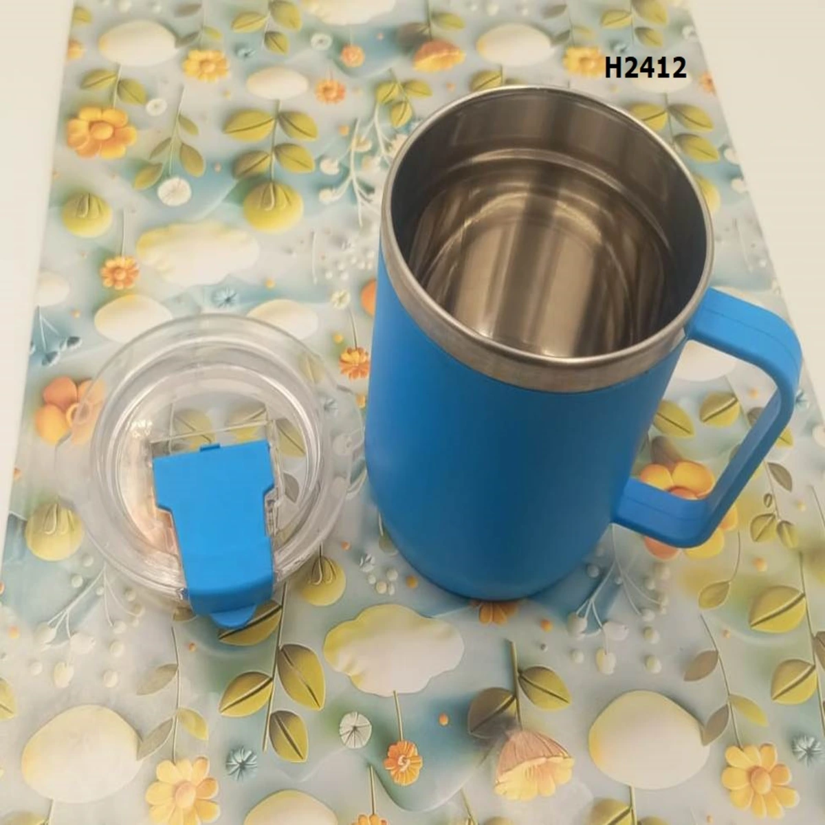 H2412 - Stainless Steel coffee mug with handle